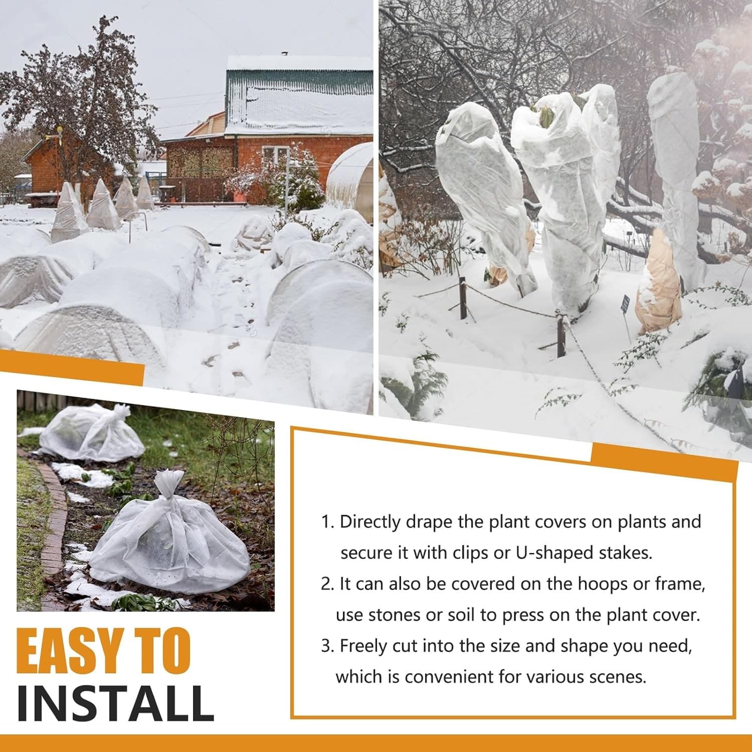 KYATE Plant Covers Freeze Protection Blanket 10x30FT Reusable Garden Frost Cover - Thumbnail 4