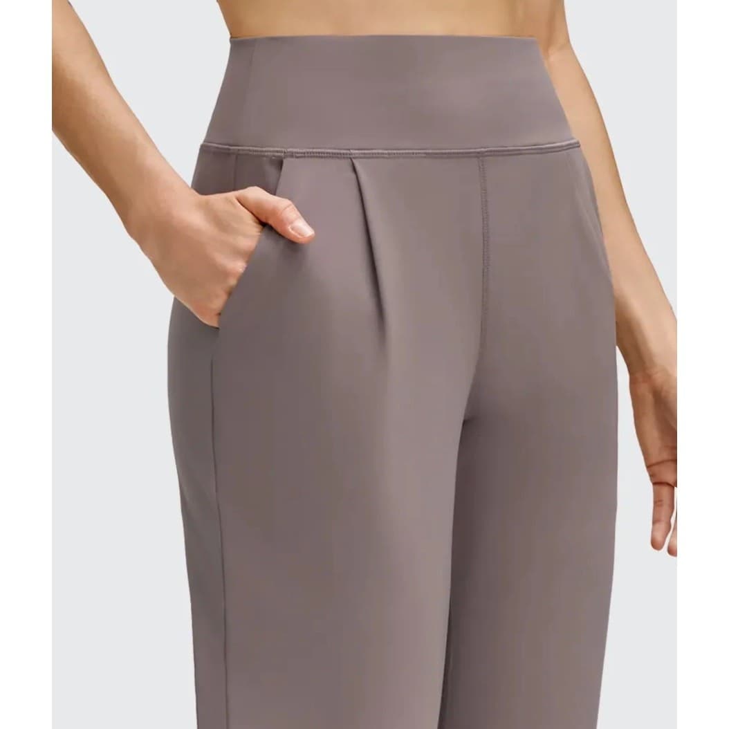 Women’s High Waist Pleated Ankle Tapered Trousers Black XL 30” Inseam - Thumbnail 8