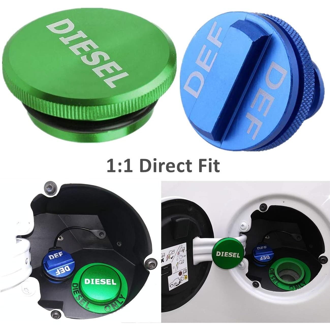 Diesel Fuel & DEF Cap Combo for Dodge Ram 1500 2500 3500 (2013–2019) Magnetic - Thumbnail 5