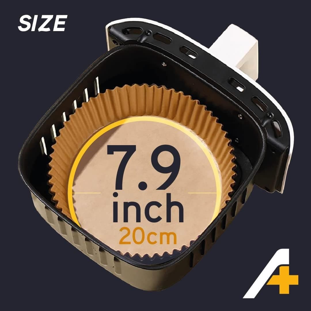 120PCS Air Fryer Liners Disposable 7.9” Non Stick Oil Proof Baking Paper - Thumbnail 2