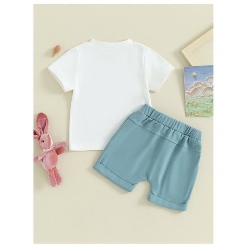 Toddler Boy Easter Outfit Bunny T-Shirt & Shorts Set Size 2–3 Years - Thumbnail 2