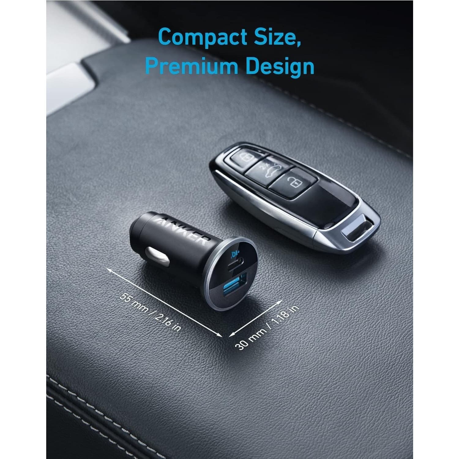 323 USB-C Car Charger 52.5W Fast Charge Adapter USB-A iPhone Samsung - Thumbnail 2