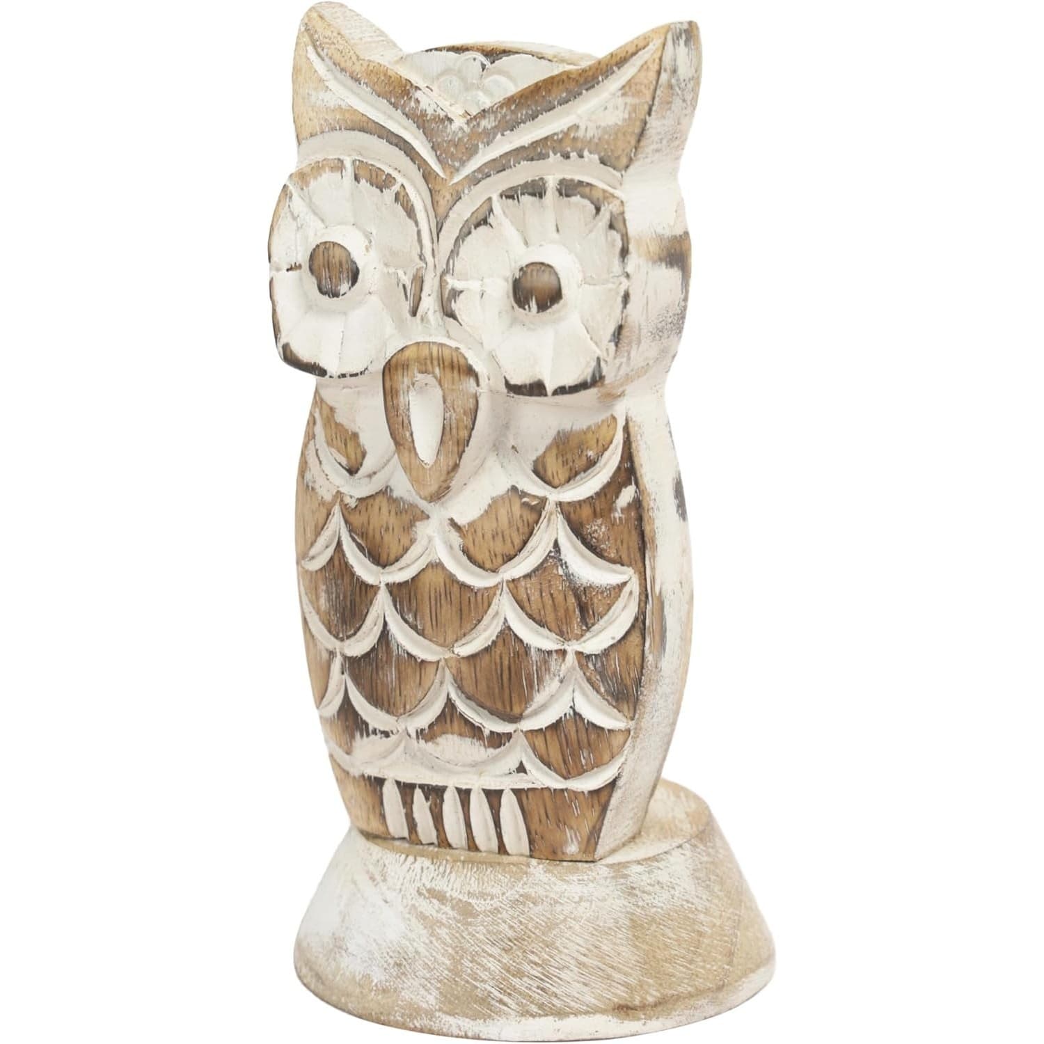 Wooden Owl Eyeglass Holder Stand for Sunglasses Desk Organizer Rustic Decor Gift - Thumbnail 5