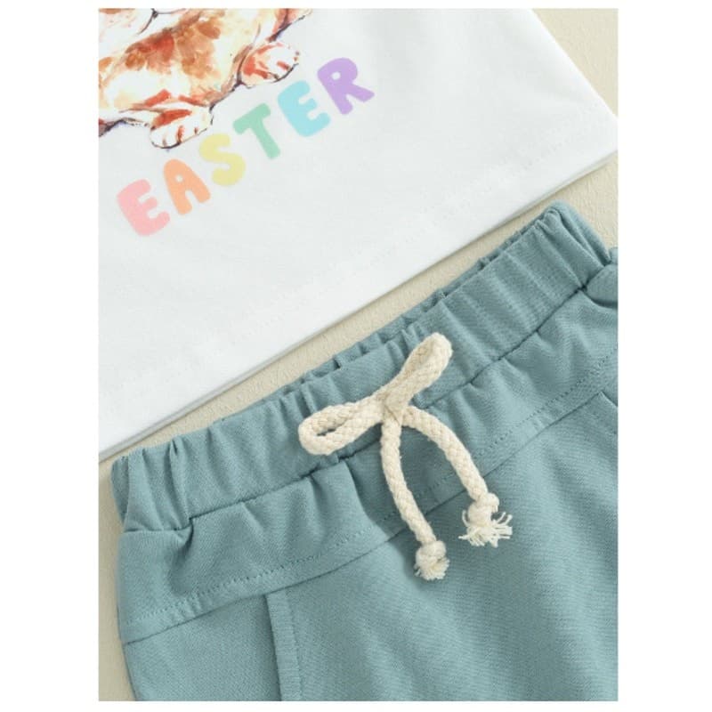 Toddler Boy Easter Outfit Bunny T-Shirt & Shorts Set Size 2–3 Years - Thumbnail 3