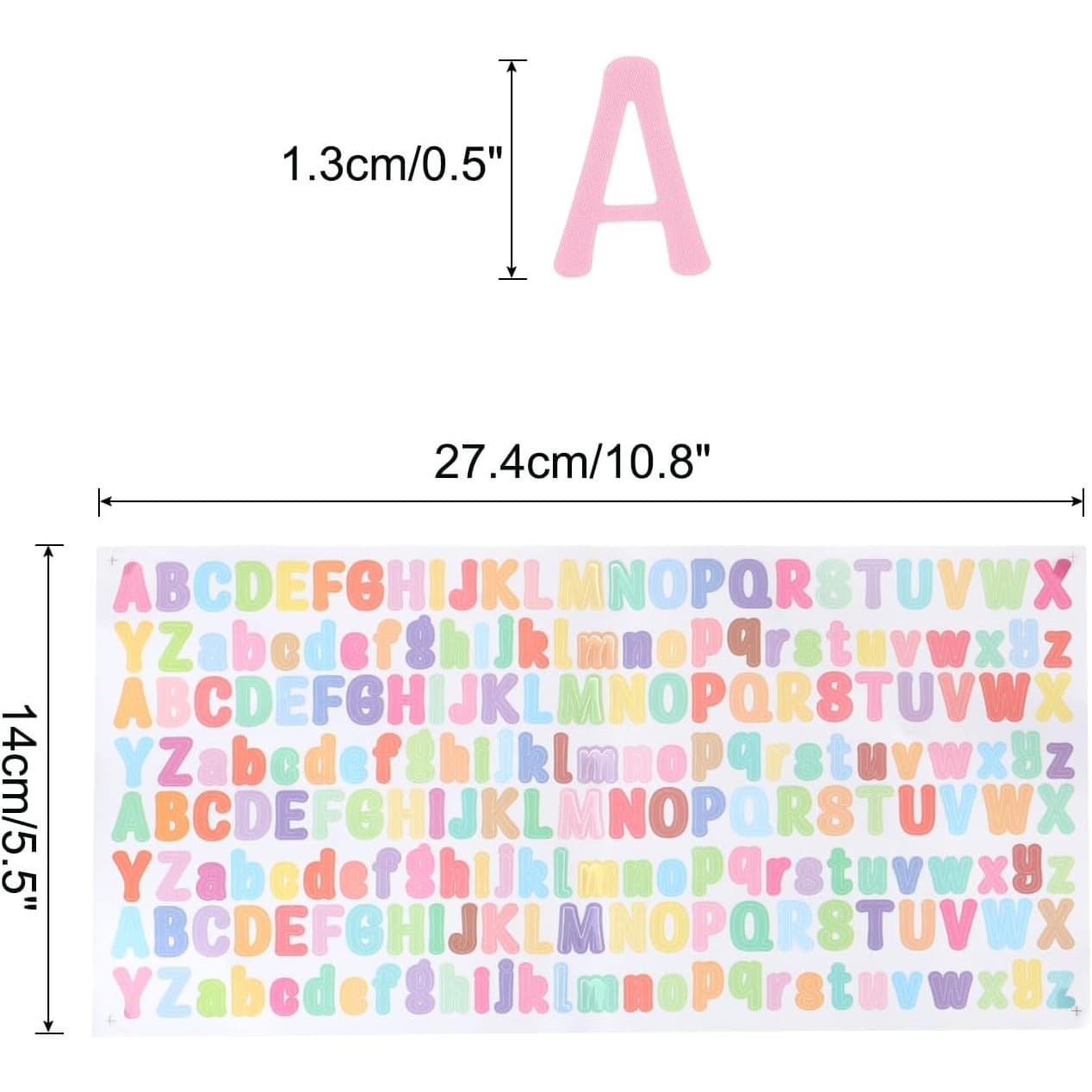 2080pcs 1/2" Colorful Vinyl Alphabet Letter Stickers 10 Sheets DIY Craft - Thumbnail 2