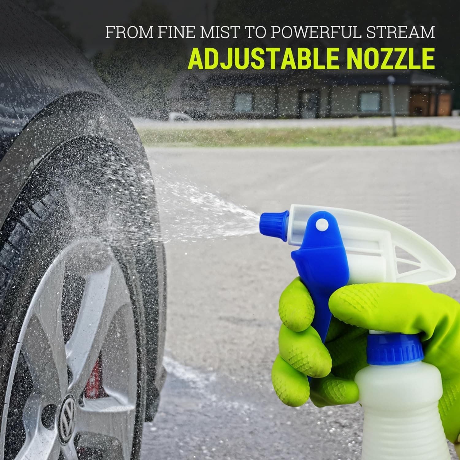 3 Pack 32oz Spray Bottles Heavy Duty Adjustable Nozzle Leak Proof Cleaning - Thumbnail 7