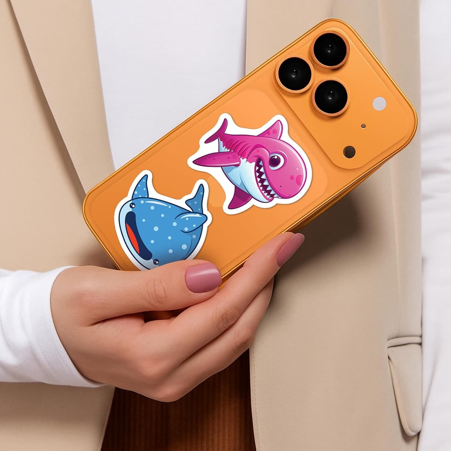 50PCS Cute Shark Stickers Waterproof Vinyl Decal Laptop Bottle Skateboard - Thumbnail 2