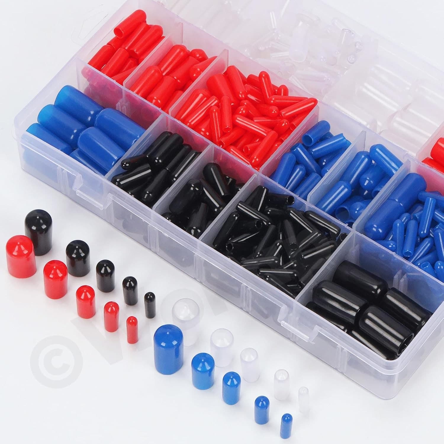 Keadic 500pcs Vinyl Rubber End Caps 3-9.5mm Thread Protector Screw Covers New - Thumbnail 5