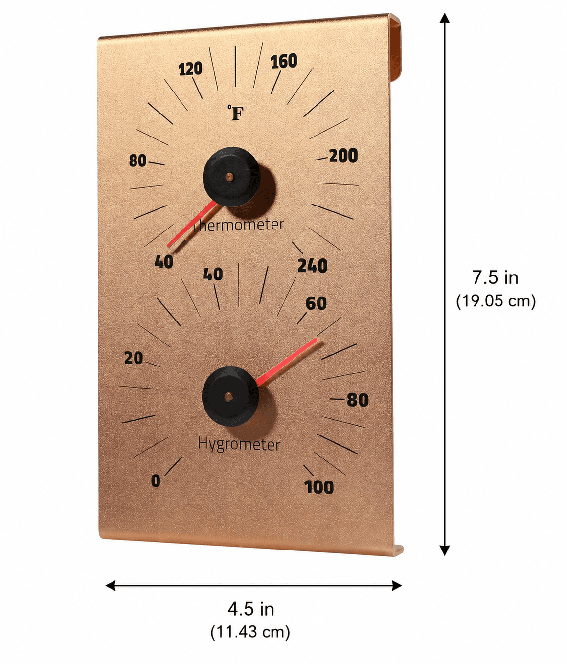 LUMERAM Sauna Thermometer Hygrometer Large Dial Aluminum Heat Resistant - Thumbnail 3