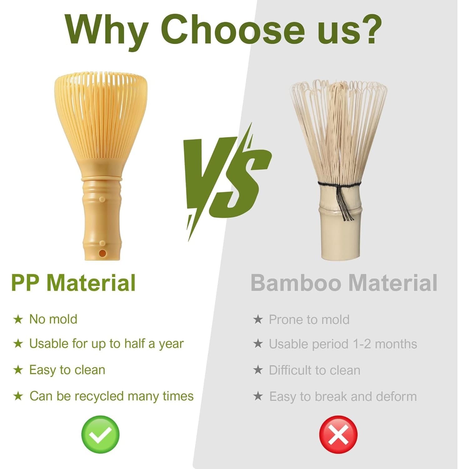 Matcha Whisk Bamboo Style Tea Whisk Japanese Chasen Stirrer Reusable Tool - Thumbnail 3