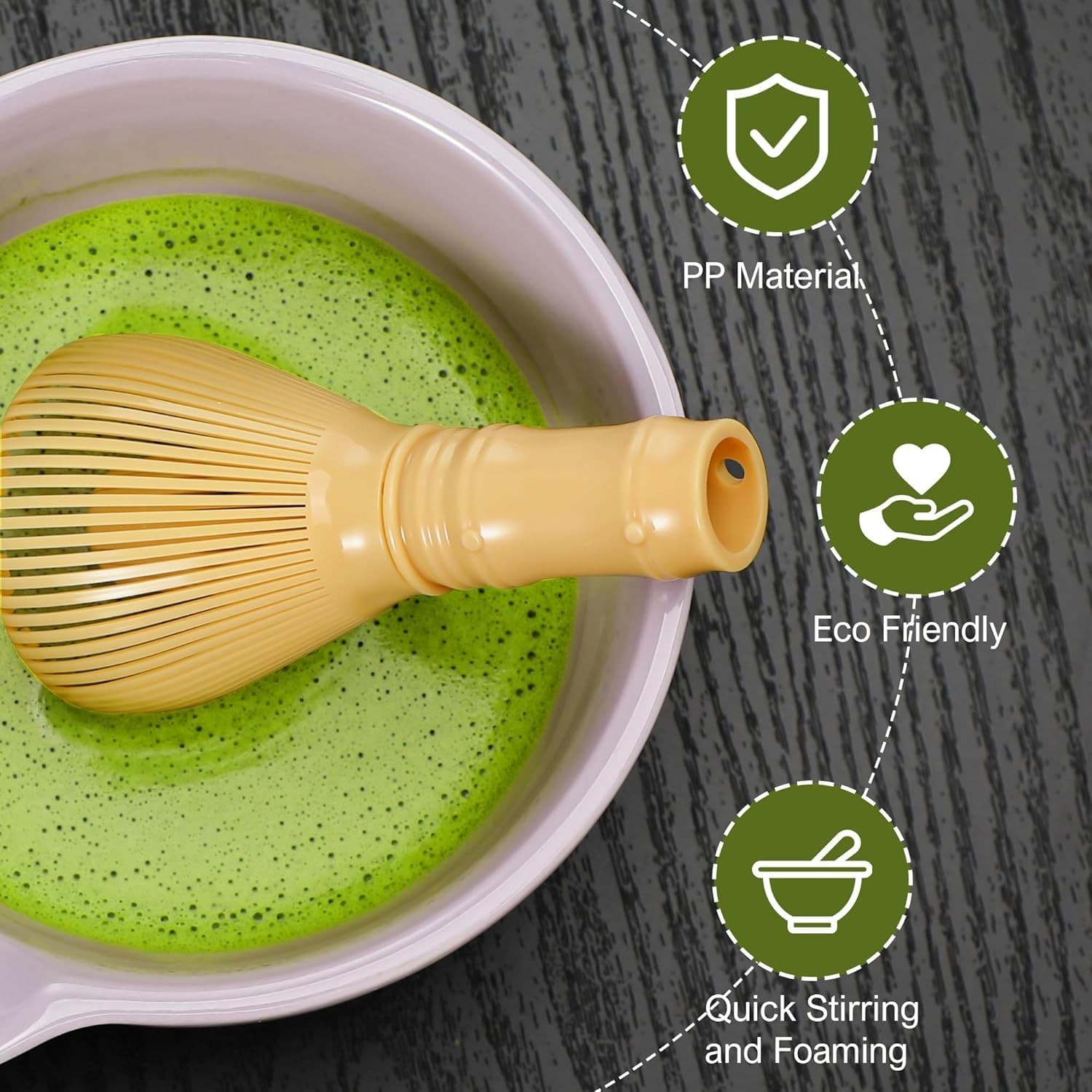 Matcha Whisk Bamboo Style Tea Whisk Japanese Chasen Stirrer Reusable Tool - Thumbnail 6