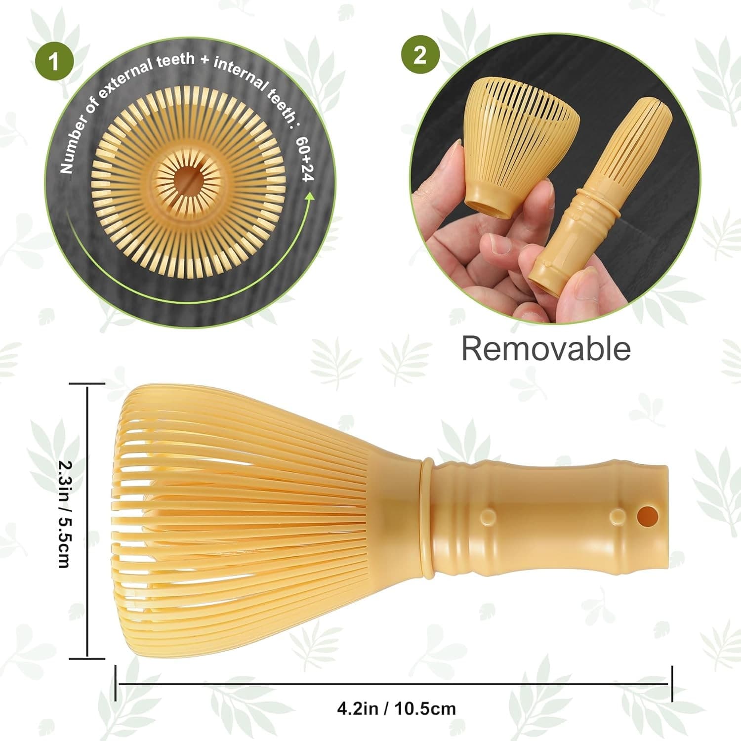 Matcha Whisk Bamboo Style Tea Whisk Japanese Chasen Stirrer Reusable Tool - Thumbnail 5