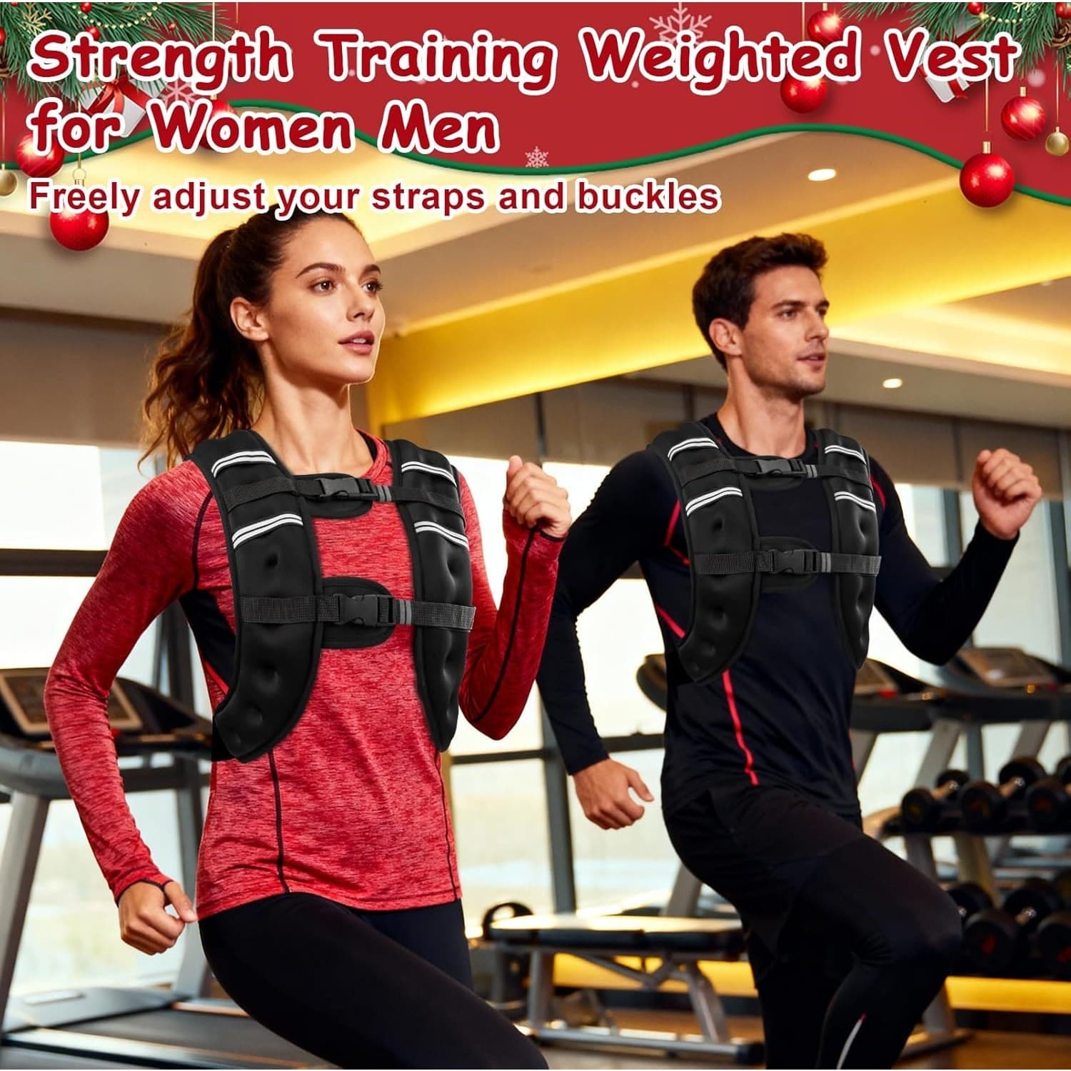 6LB Weighted Vest Adjustable Running Workout Training Men Women Black - Thumbnail 4