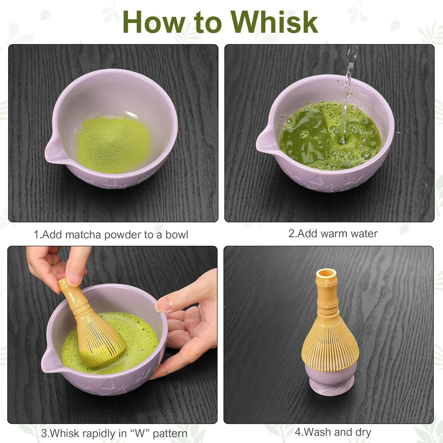 Matcha Whisk Bamboo Style Tea Whisk Japanese Chasen Stirrer Reusable Tool - Thumbnail 4