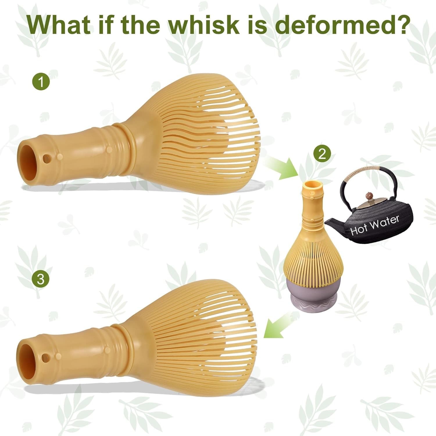 Matcha Whisk Bamboo Style Tea Whisk Japanese Chasen Stirrer Reusable Tool - Thumbnail 2