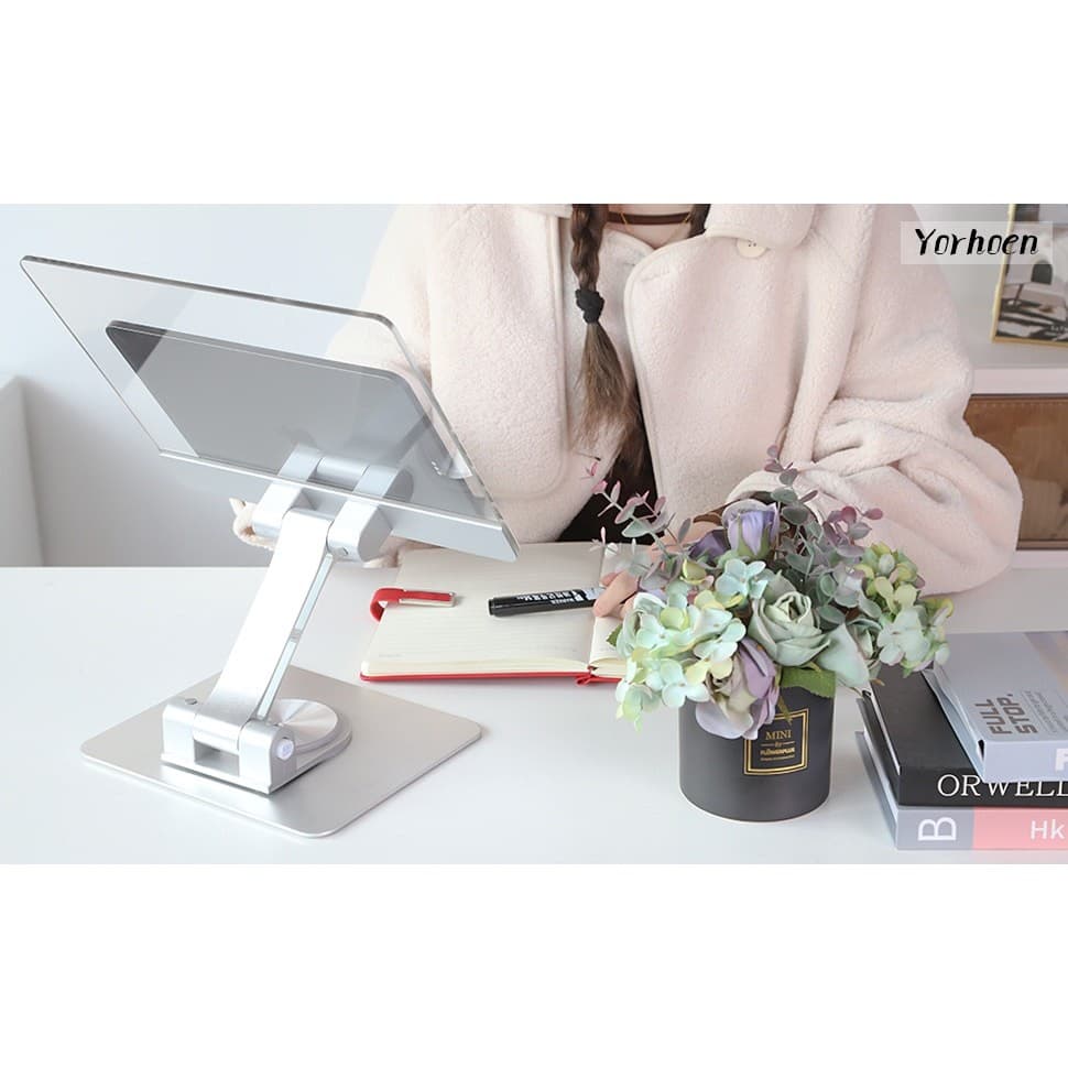 Acrylic Adjustable Book Stand 360° Rotation Laptop Tablet Holder Reading Desk - Thumbnail 11