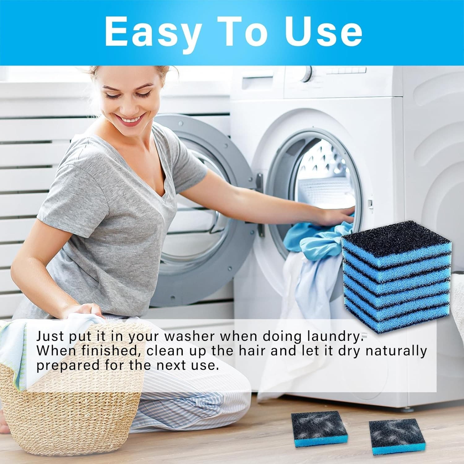 Pet Hair Remover for Laundry 6 Pack Reusable Washing Machine Lint Remover - Thumbnail 7
