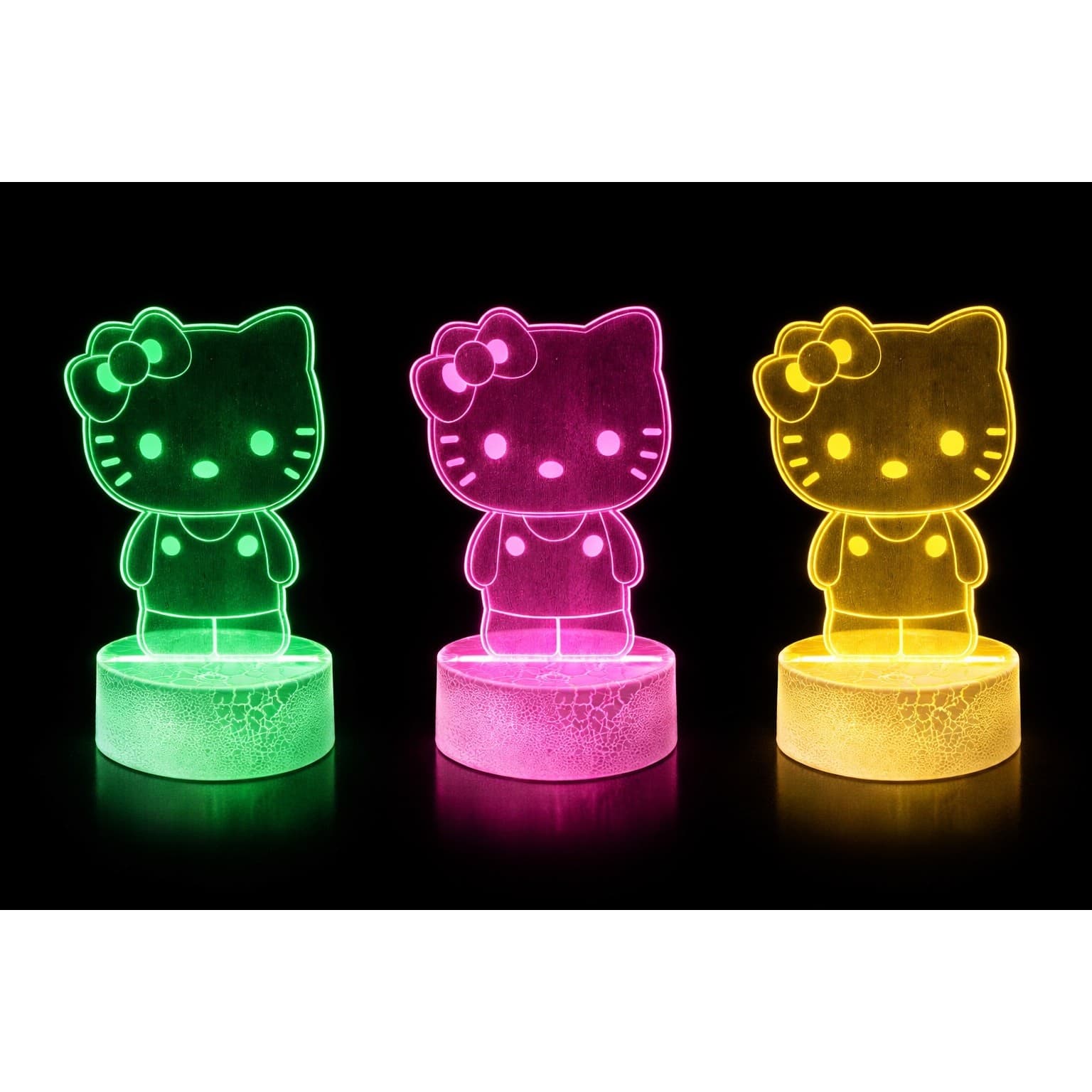 Kitty Cartoon Kawaii 3D LED Acrylic Night Light Touch Sensor 7 Color 7.5” - Thumbnail 2