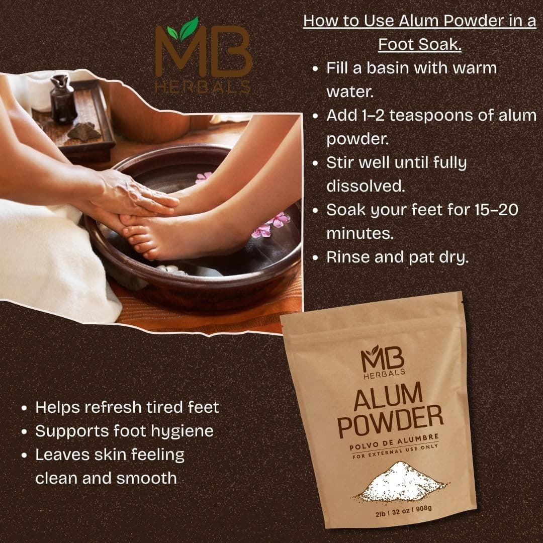 MB Herbals Alum Powder 100g Natural Deodorant After Shave Skin Care External - Thumbnail 5