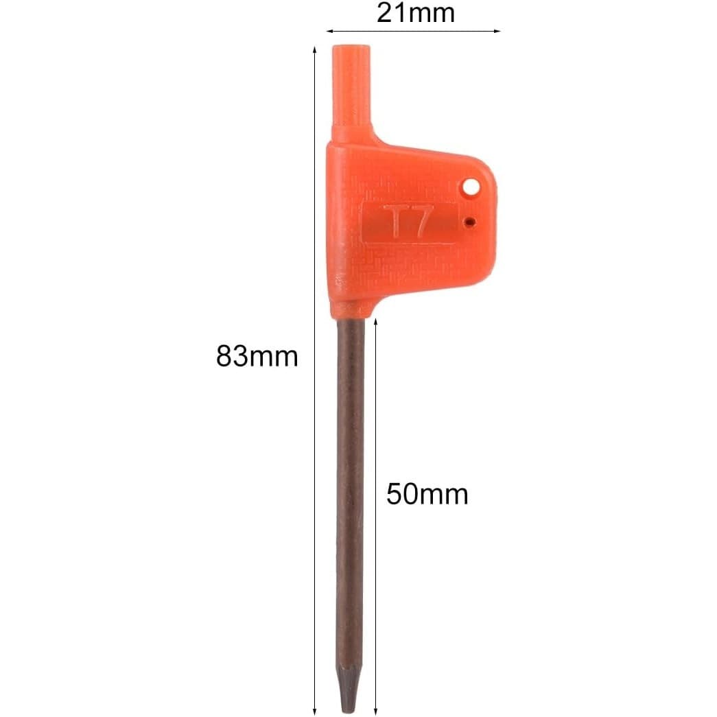 uxcell Torx Screwdriver T7 S2 Steel Flag Handle Star Driver Key 2pcs - Thumbnail 4