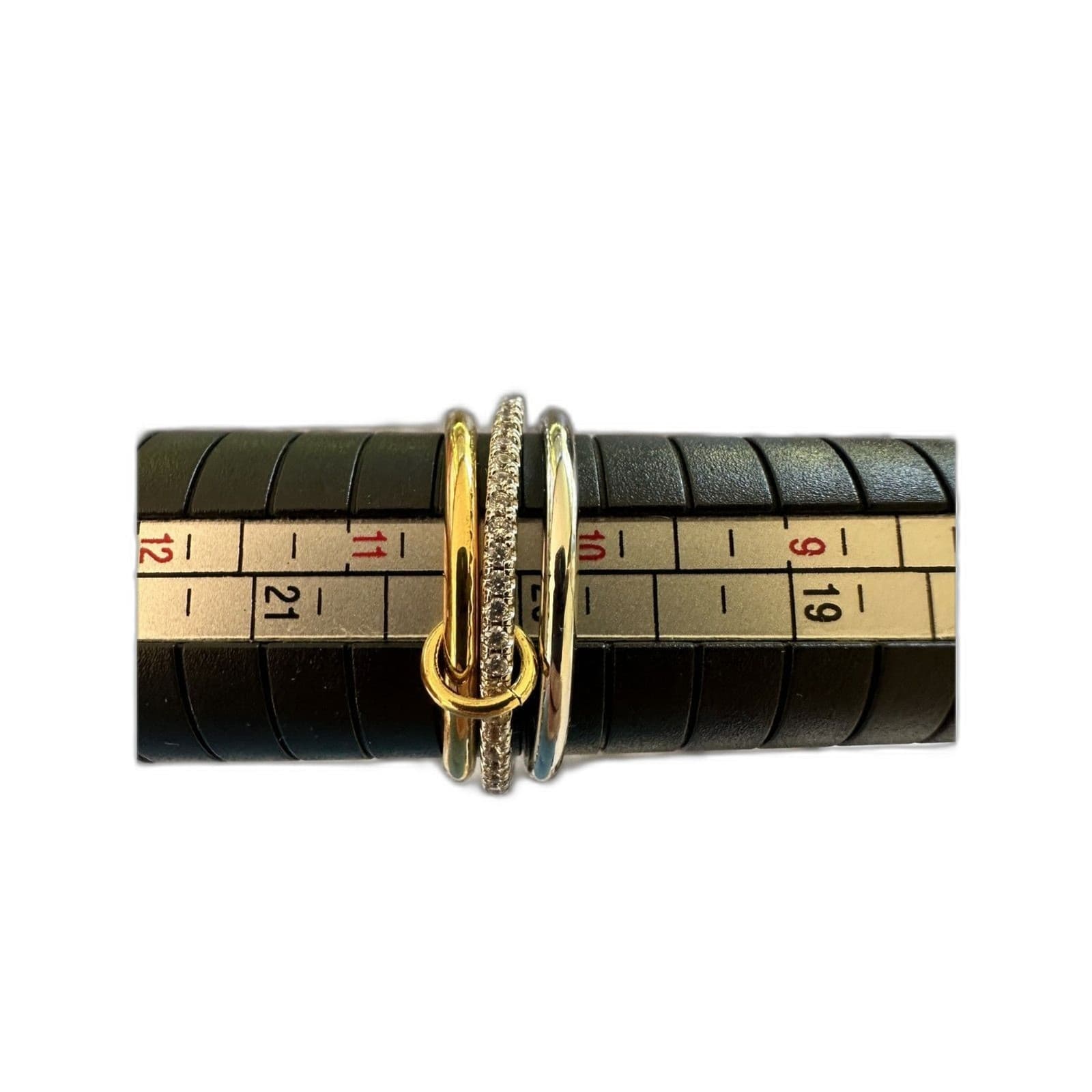 Stackable CZ Connected Rings for Women Gold Silver Multicolor Ring Set Sz 10 - Thumbnail 6