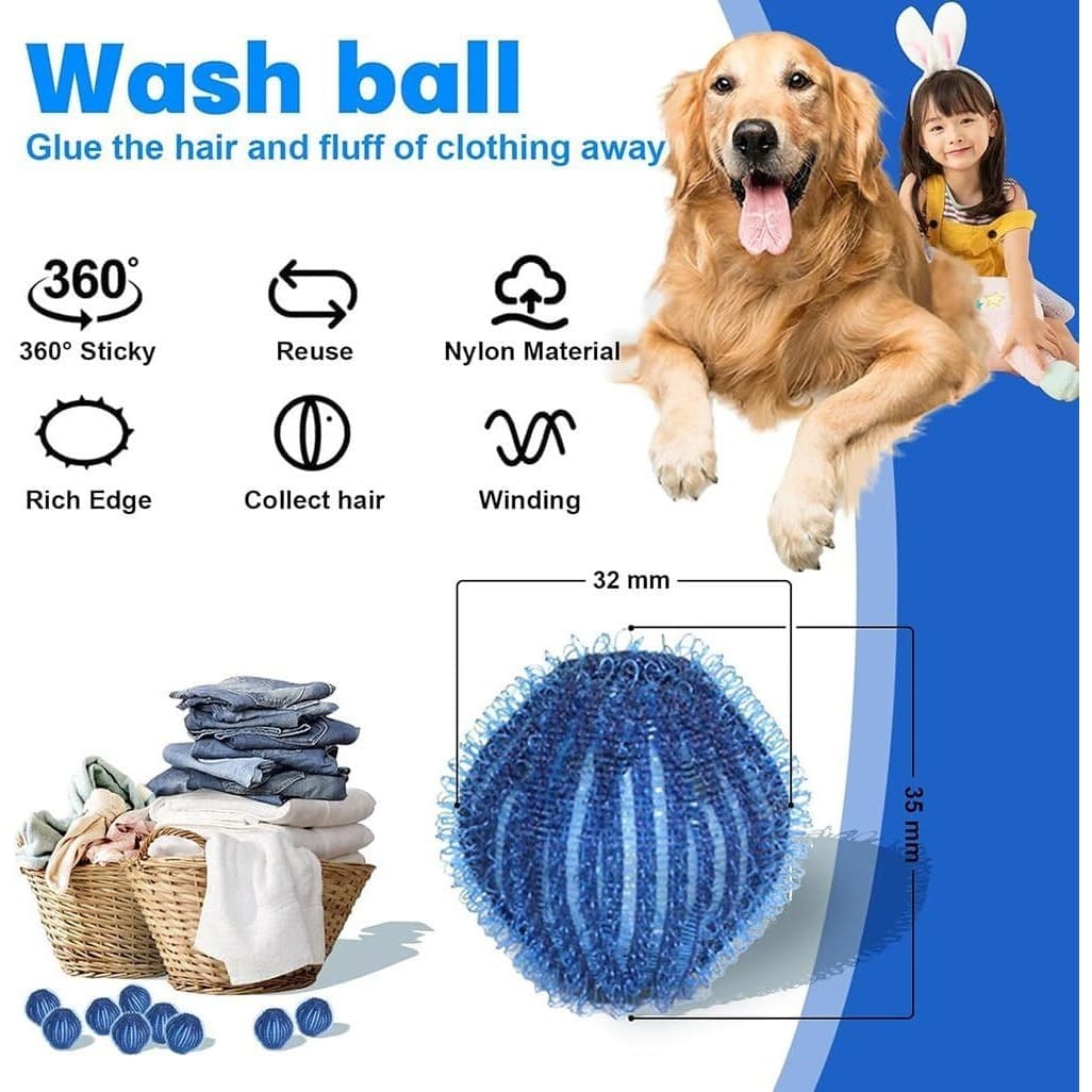 Pet Hair Remover Laundry Balls Reusable Lint Catcher Washing Machine Fur - Thumbnail 2