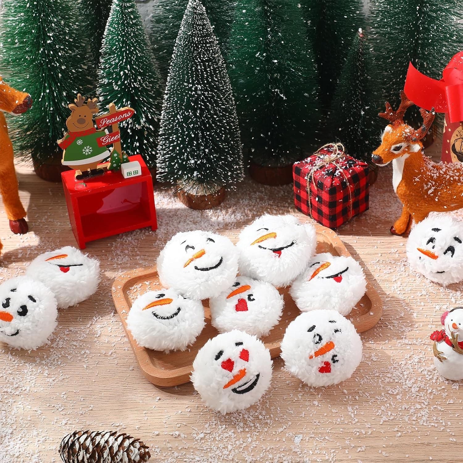 96PCS Snowman Snowballs 2.4" Soft Indoor Outdoor Christmas Party Craft Decor - Thumbnail 7