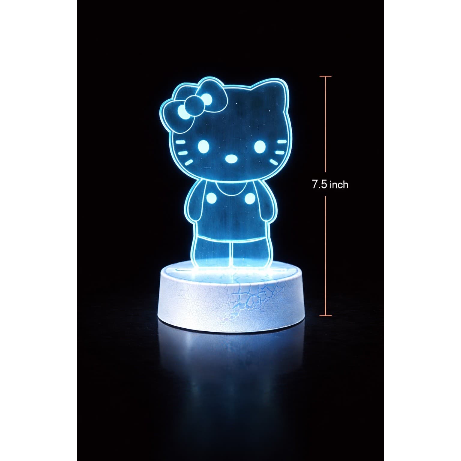 Kitty Cartoon Kawaii 3D LED Acrylic Night Light Touch Sensor 7 Color 7.5” - Thumbnail 5