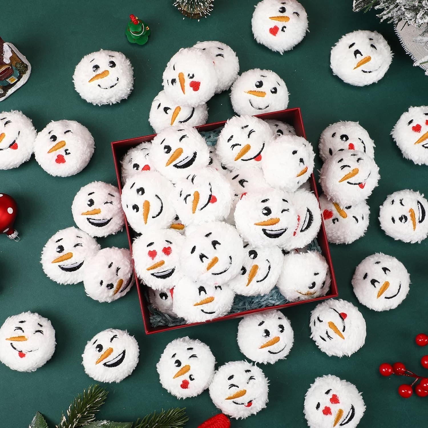 96PCS Snowman Snowballs 2.4" Soft Indoor Outdoor Christmas Party Craft Decor - Thumbnail 6