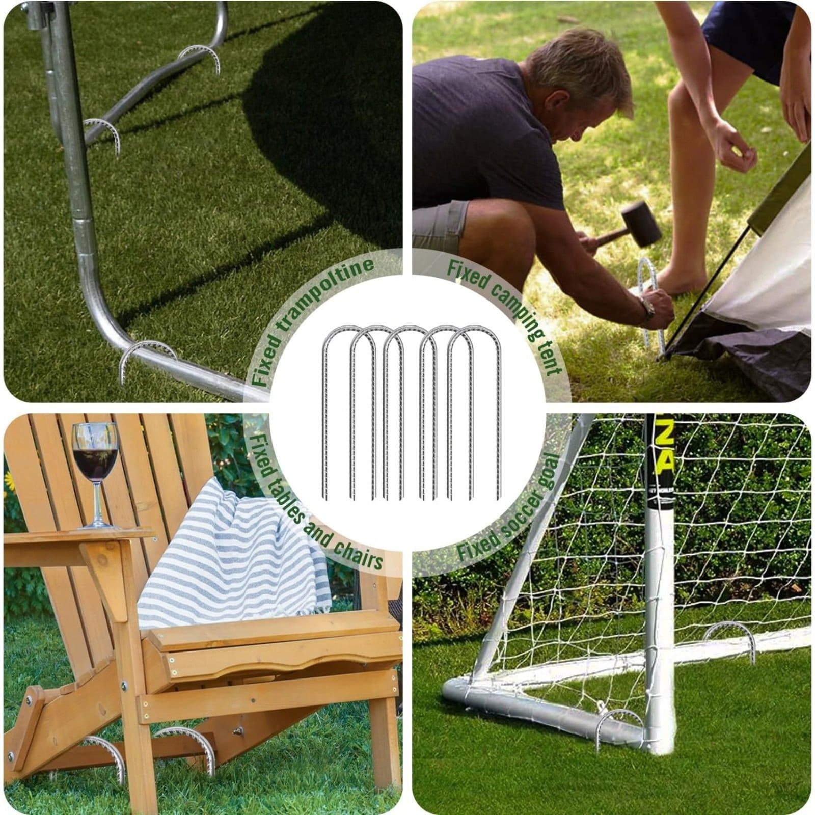 16in Trampoline Anchors Heavy Duty Ground Stakes Galvanized Steel ( Pack 6 ) - Thumbnail 12