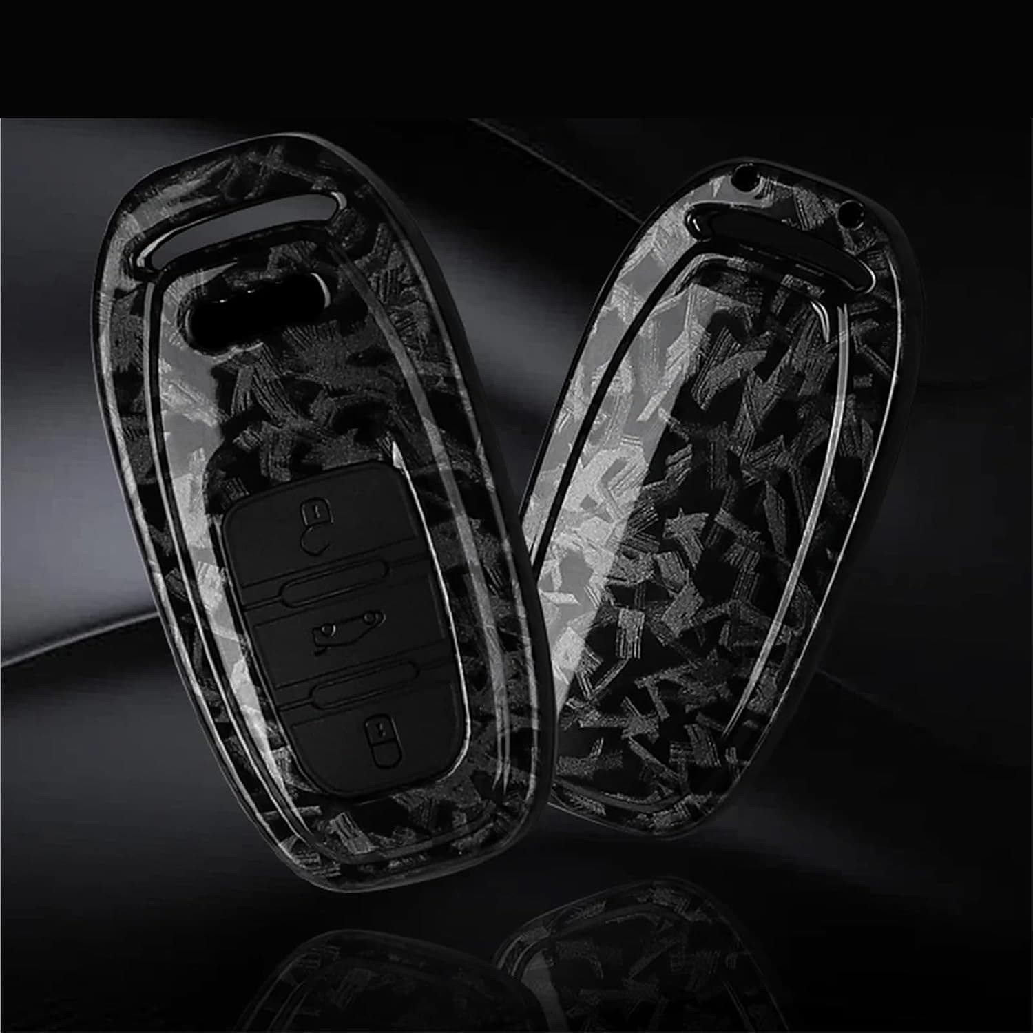 ABS Carbon Fiber Car Key Case Cover for Audi Q3 Q5 Q7 A3 A4 A5 A6 A7 A8 S RS - Thumbnail 4