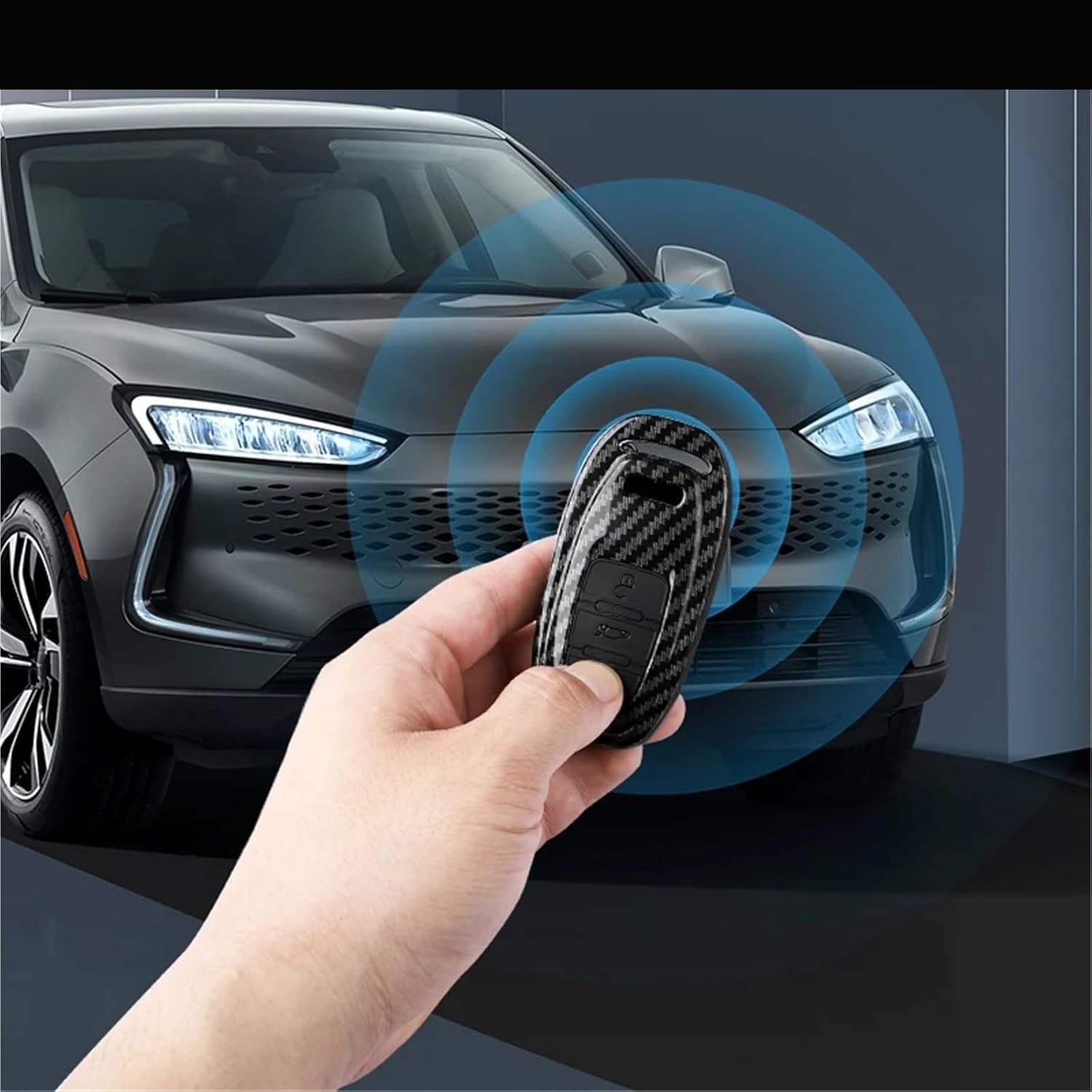 ABS Carbon Fiber Car Key Case Cover for Audi Q3 Q5 Q7 A3 A4 A5 A6 A7 A8 S RS - Thumbnail 6