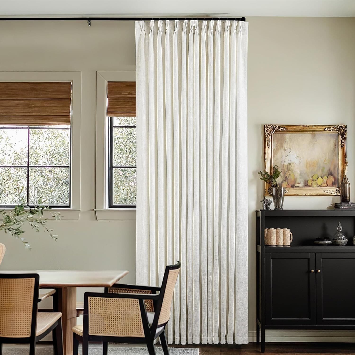 TWODRAPES 92x40 Linen Pinch Pleat Curtains Natural Light Filtering 2 Panels - Thumbnail 9