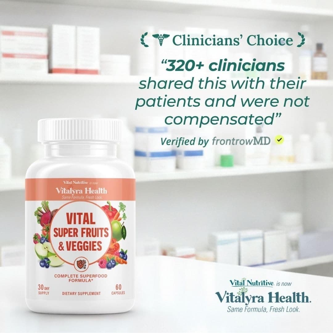 Vital Super Fruits & Veggies Capsules Daily Superfood 60 Vegan Non GMO Adults - Thumbnail 2