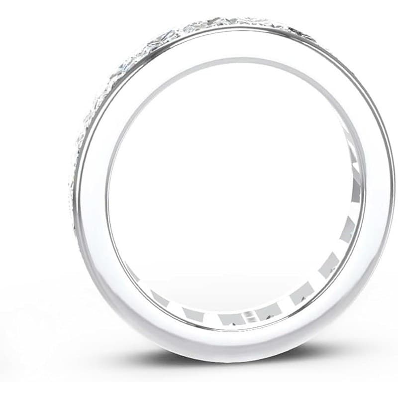 3.15ct Moissanite Eternity Ring 18K White Gold Plated Silver Size 7.5 Wedding - Thumbnail 4
