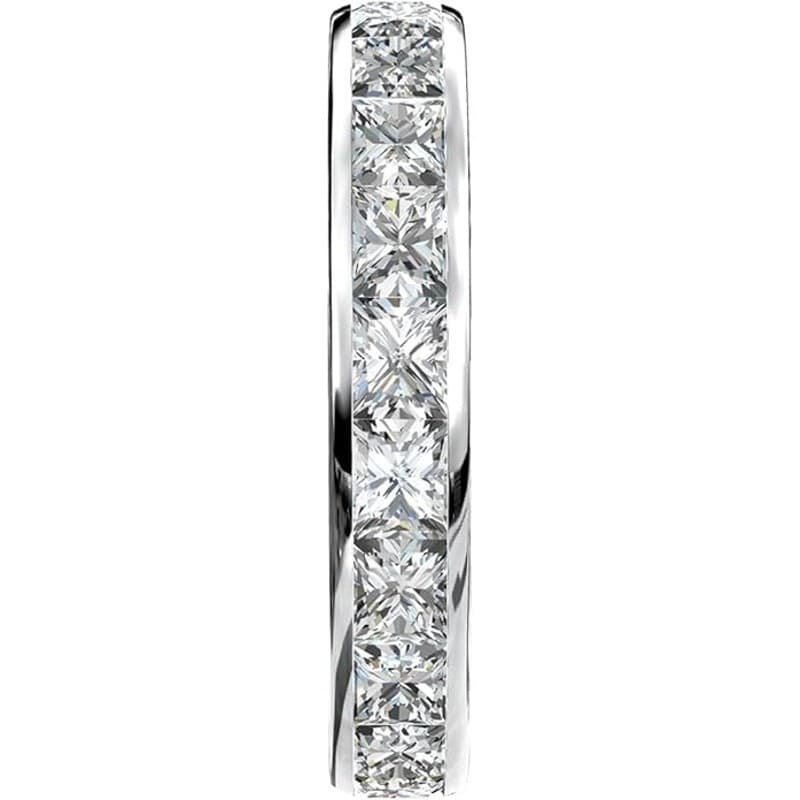 3.15ct Moissanite Eternity Ring 18K White Gold Plated Silver Size 7.5 Wedding - Thumbnail 3