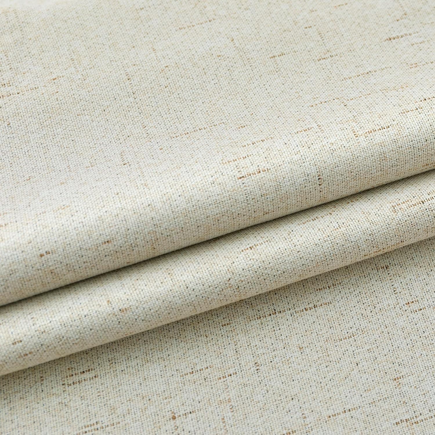 Blackout Linen Curtains 52 x 108 Grommet Natural Room Darkening Drapes 2 Panels - Thumbnail 7