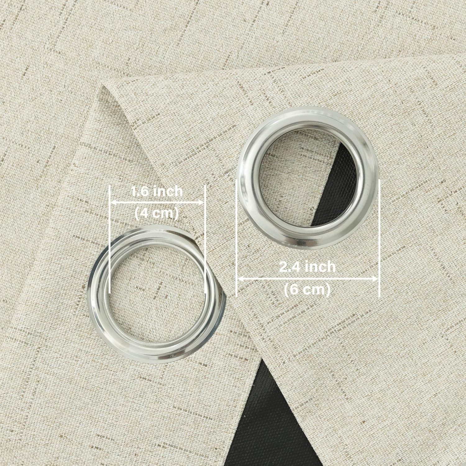 Blackout Linen Curtains 52 x 108 Grommet Natural Room Darkening Drapes 2 Panels - Thumbnail 5