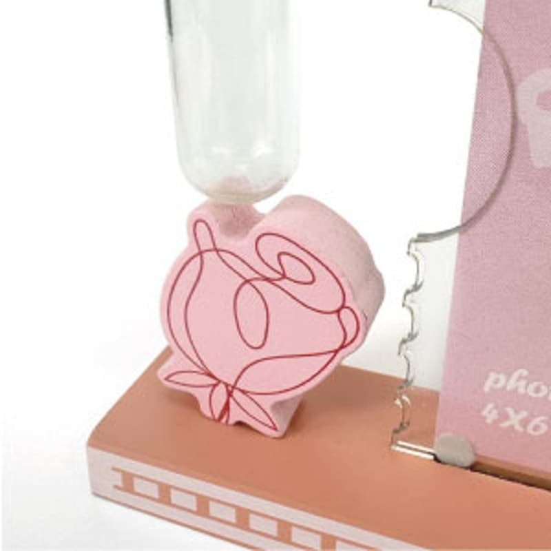 Valentine’s Day Picture Frame with Glass Vase – 4x6 Pink Floral Wood Frame Gift - Thumbnail 7