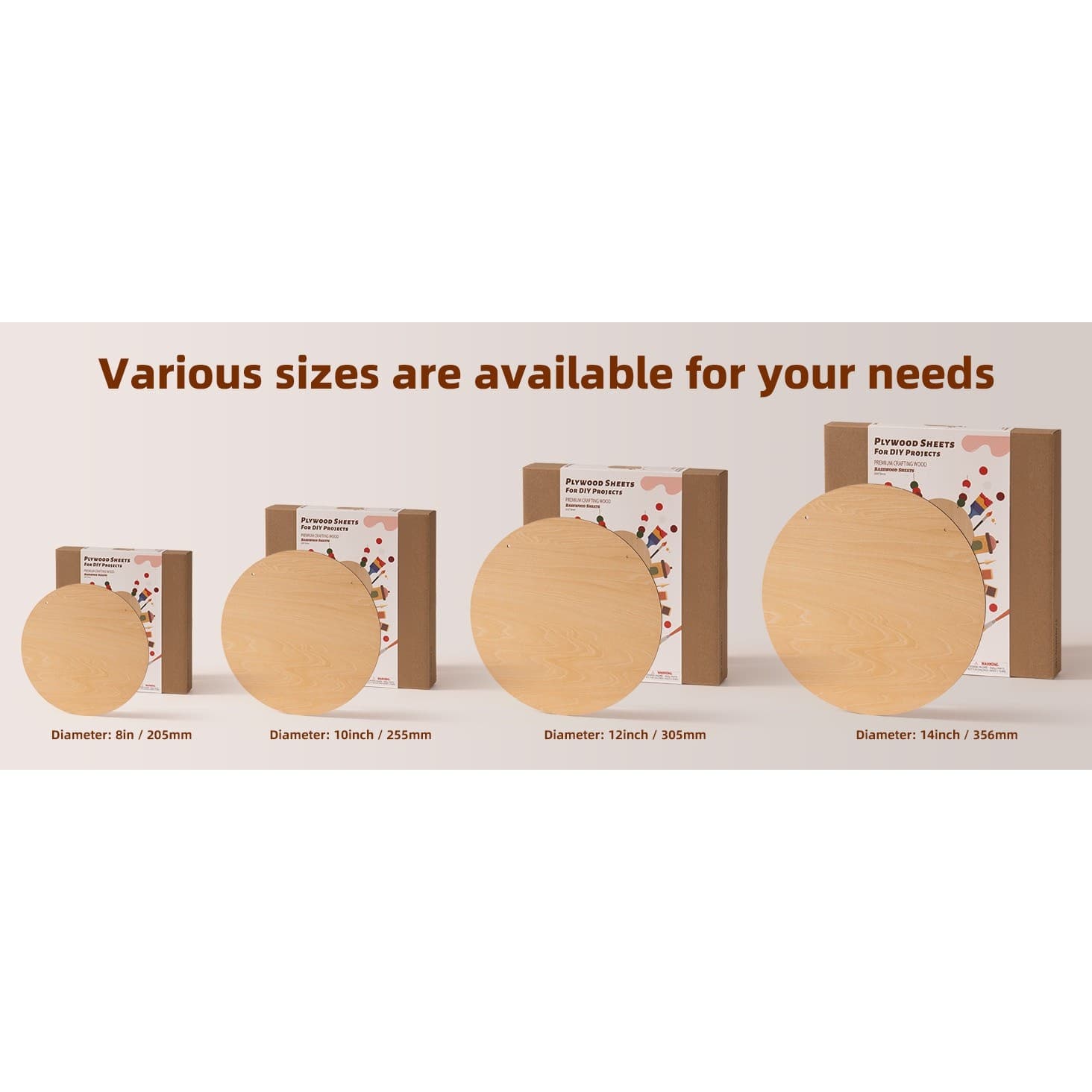 12 Pack 10 Inch Wood Circles for Crafts, 1/8" Basswood Plywood Sheets with Holes - Thumbnail 12