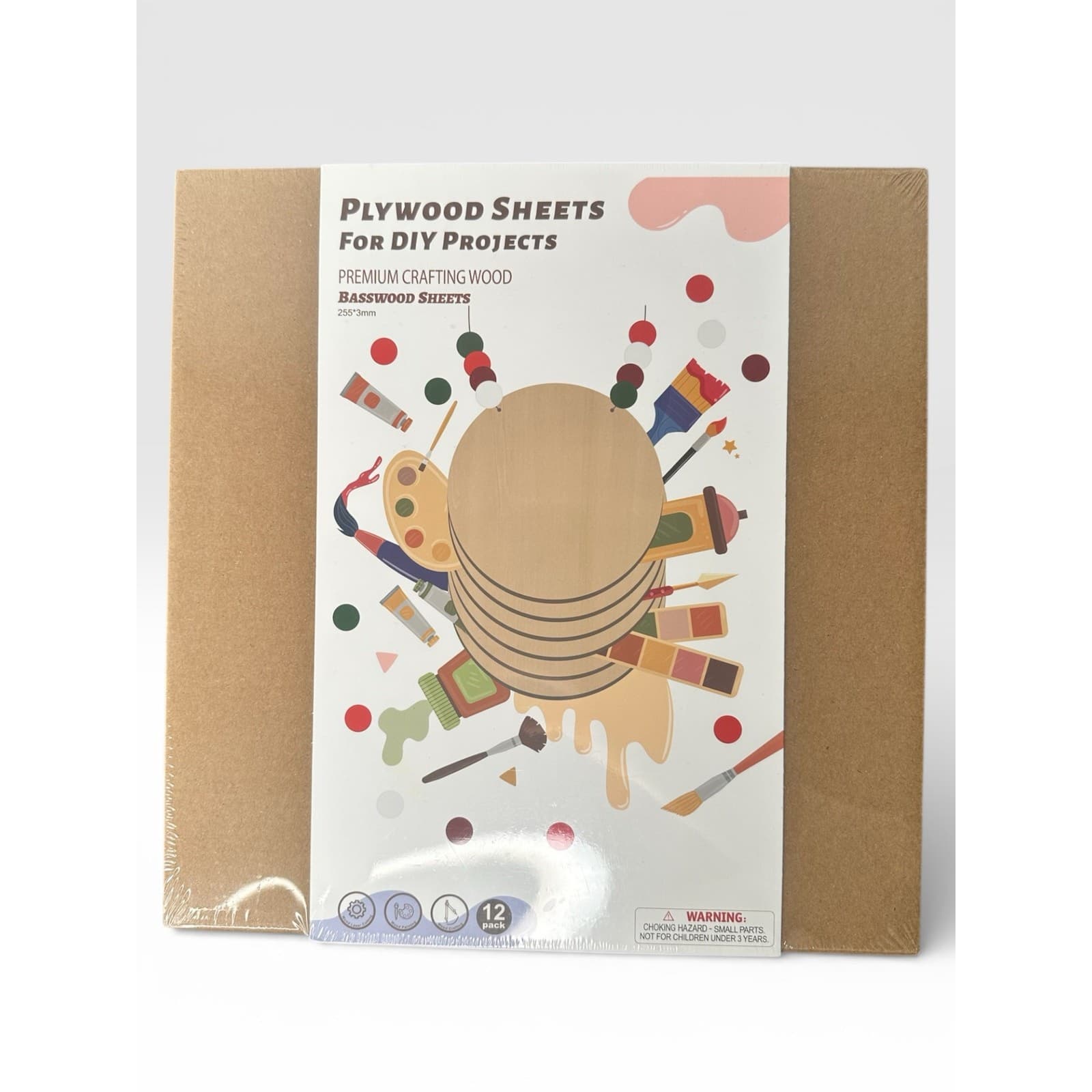 12 Pack 10 Inch Wood Circles for Crafts, 1/8" Basswood Plywood Sheets with Holes - Thumbnail 8