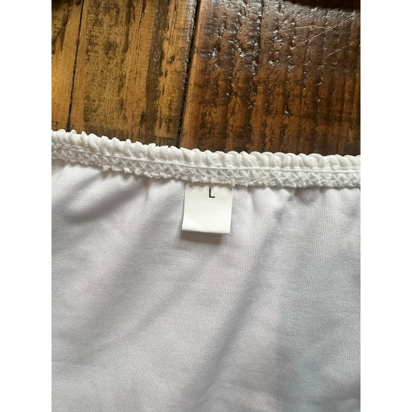 Women Ribbed Bikini Set O Ring Two Piece Swimsuit Beach White Size L - Thumbnail 9