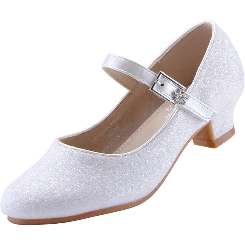EIGHT KM Minerva White Girls Mary Jane Heels Size 3 US – Party Dress Shoes - Thumbnail 2