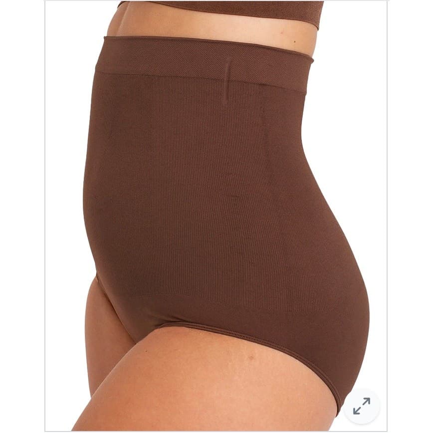 Shapermint High Waisted Shaper Panty Chocolate M/L Ribbed Seamless - Thumbnail 3