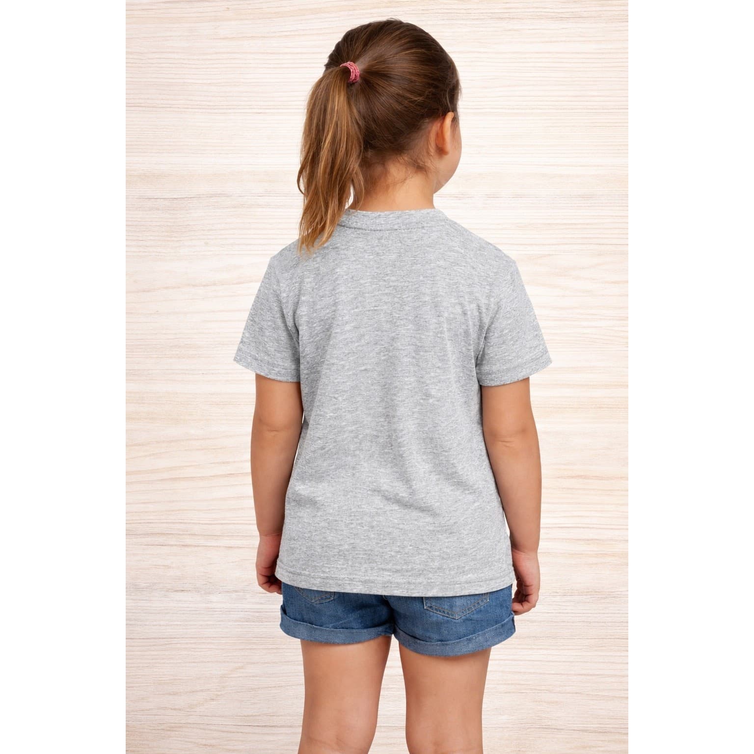 Kids Girls Gray T-Shirt Summer Short Sleeve 100 % Cotton Tee Size 10 - Thumbnail 8