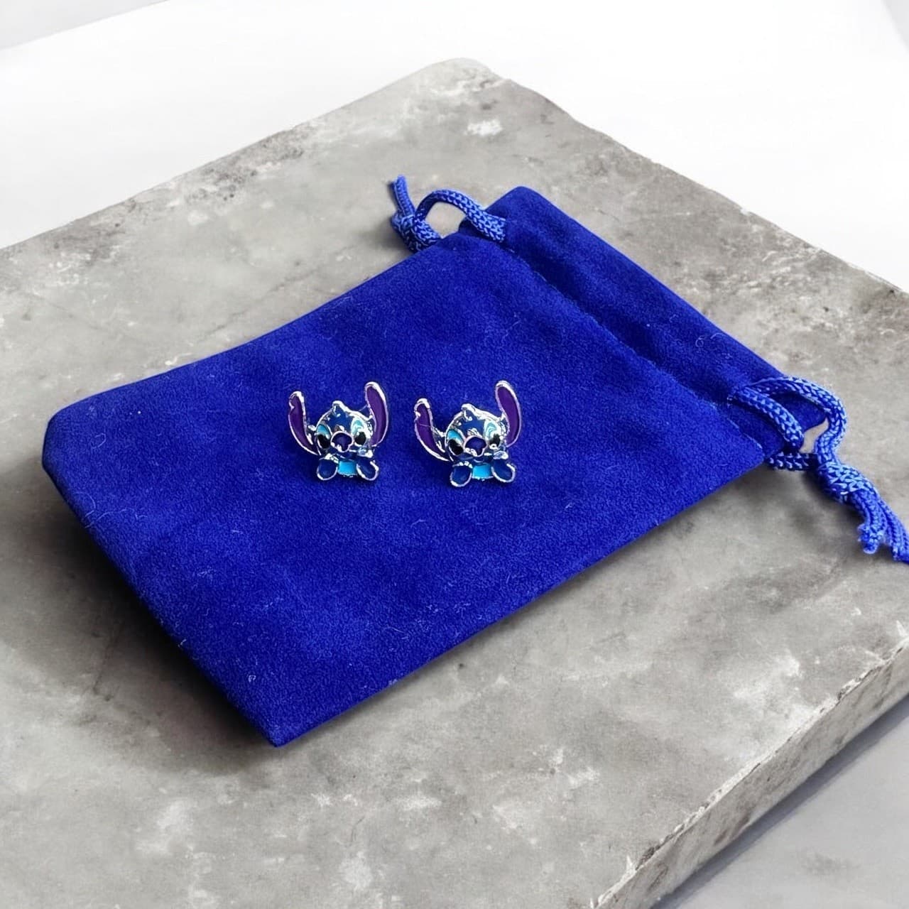 Blue Alien Cartoon Stud Earrings Metal Enamel Unisex Small Cute Gift - Thumbnail 7