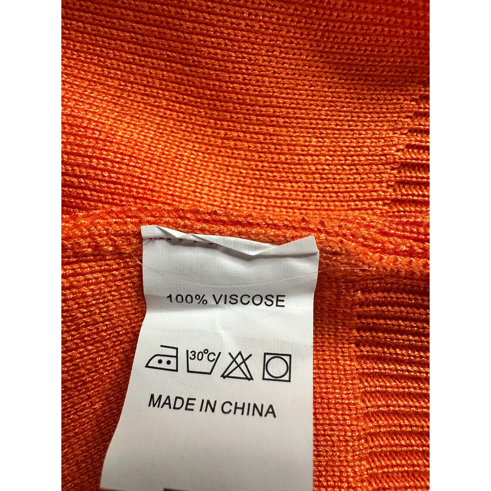 Orange Pearl Detail Trim Distressed Cardigan 100% Viscose Sweater Size XL - Thumbnail 6