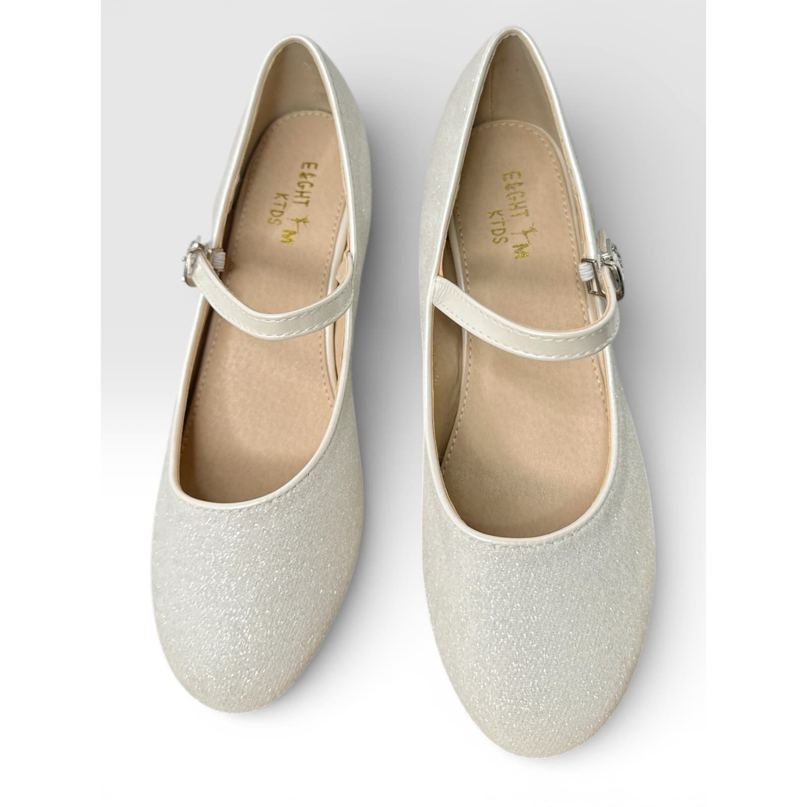EIGHT KM Minerva White Girls Mary Jane Heels Size 3 US – Party Dress Shoes - Thumbnail 6