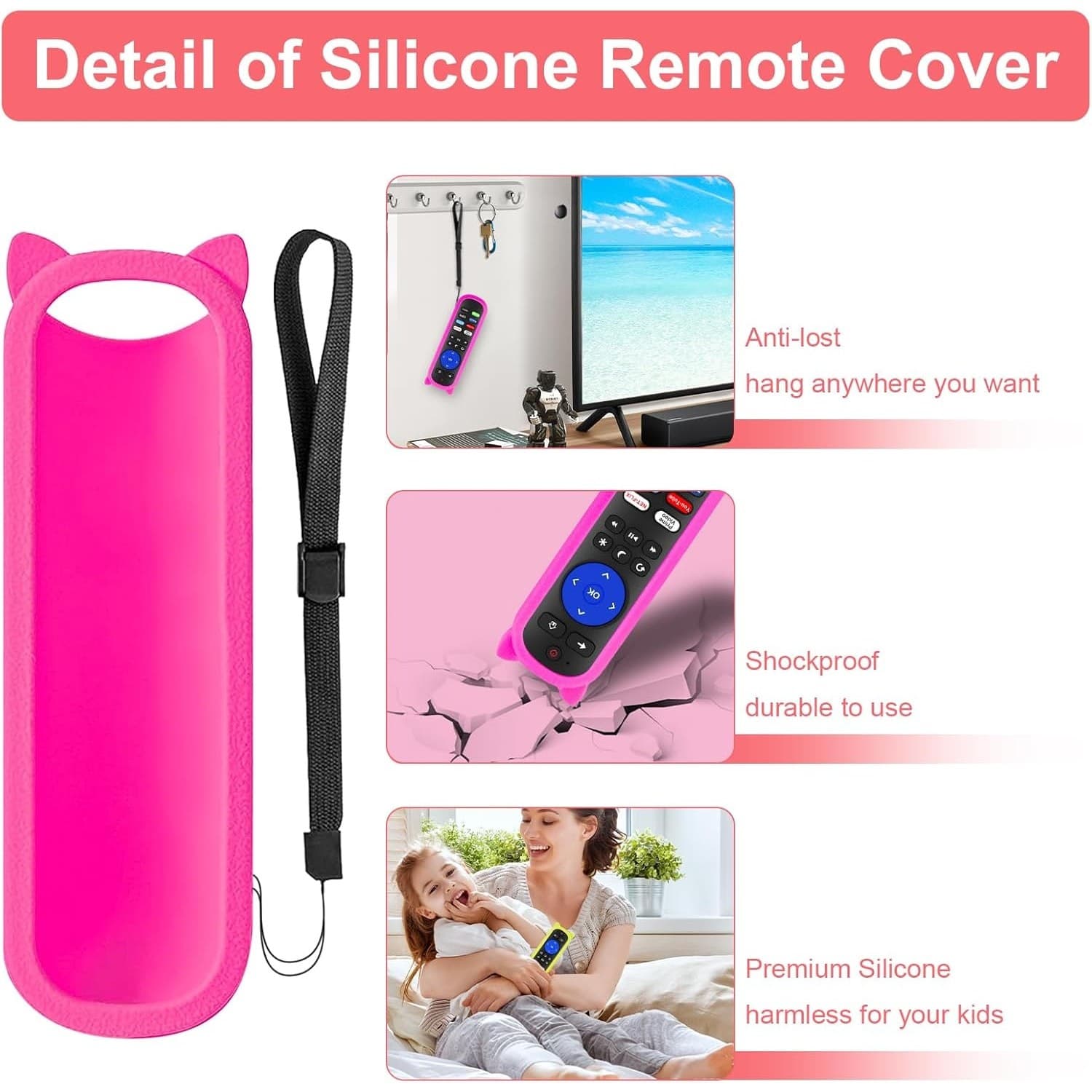 2 Pack Universal Streaming Player Remote Control w Silicone Cover - Thumbnail 5
