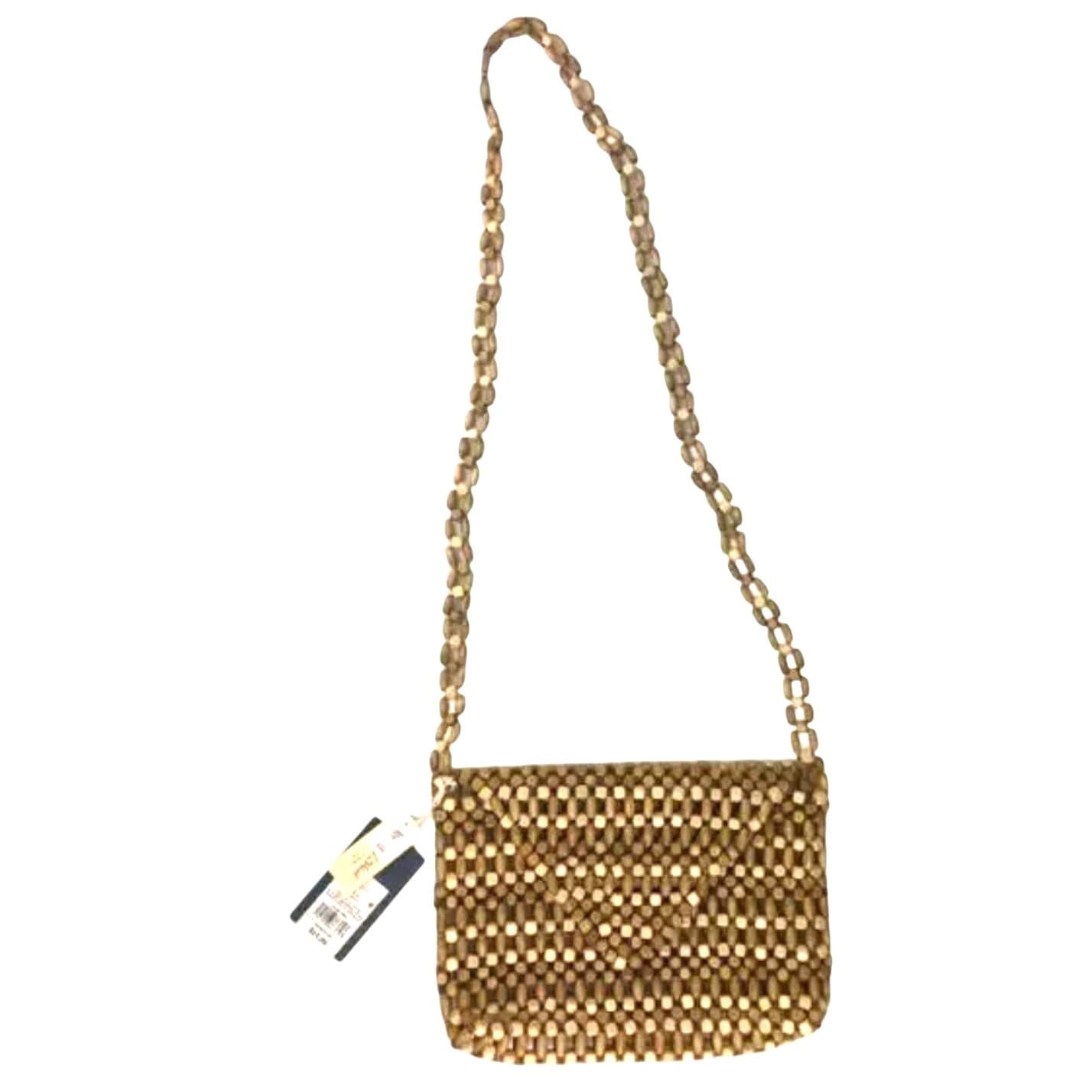 Universal Thread Wood Beaded Clutch Crossbody Purse Boho Woven Handbag - Thumbnail 4